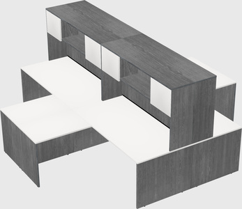 Quad l-shaped office desks
