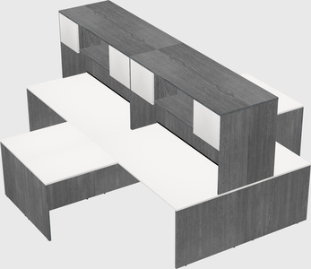 Quad l-shaped office desks