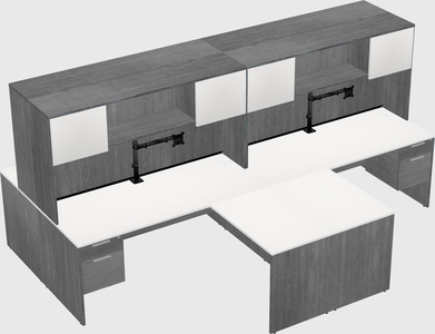 Quad l-shaped office desks