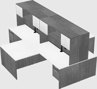 Quad l-shaped office desks