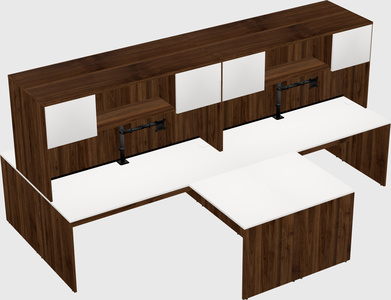 Quad l-shaped office desks