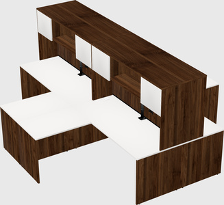 Quad l-shaped office desks
