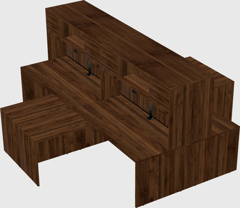 Quad l-shaped office desks