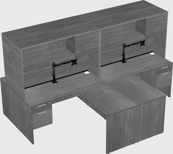 Quad l-shaped office desks