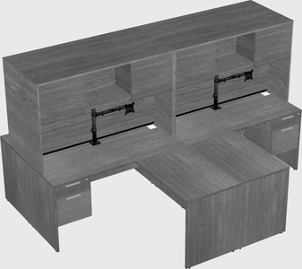 Quad l-shaped office desks