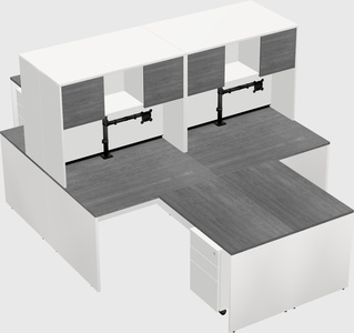 Quad l-shaped office desks