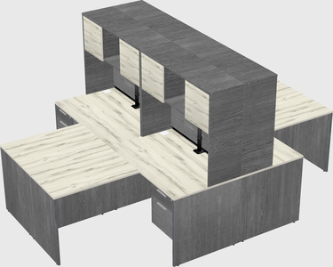 Quad l-shaped office desks