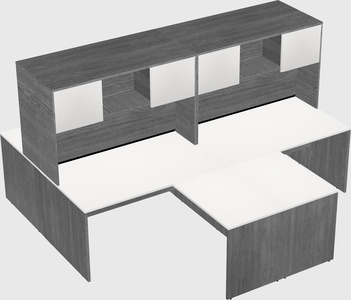 Quad l-shaped office desks