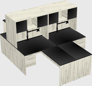 Quad l-shaped office desks