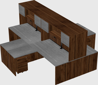 Quad l-shaped office desks