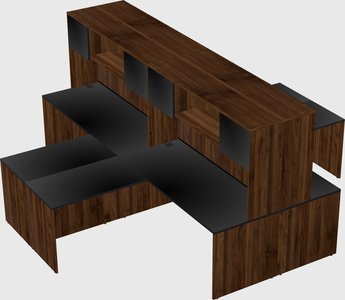 Quad l-shaped office desks