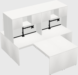 Quad l-shaped office desks