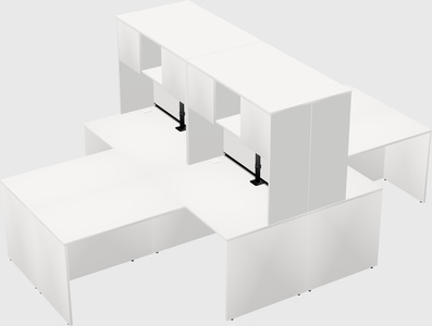 Quad l-shaped office desks