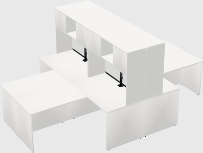 Quad l-shaped office desks