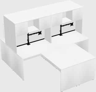 Quad l-shaped office desks