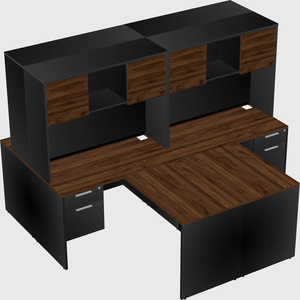 Quad l-shaped office desks