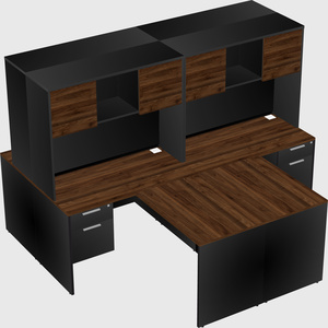Quad l-shaped office desks