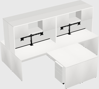 Quad l-shaped office desks