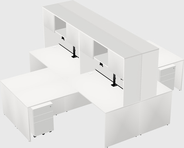 Quad l-shaped office desks