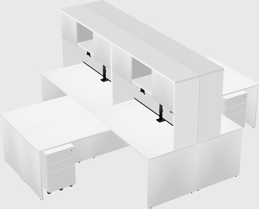 Quad l-shaped office desks