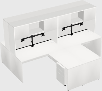 Quad l-shaped office desks