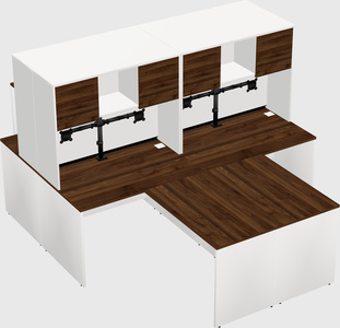 Quad l-shaped office desks