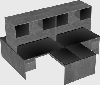 Quad l-shaped office desks