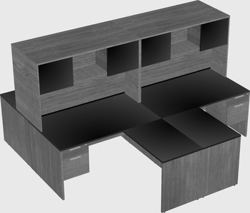 Quad l-shaped office desks