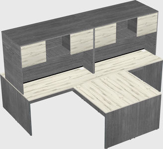 Quad l-shaped office desks