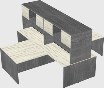 Quad l-shaped office desks