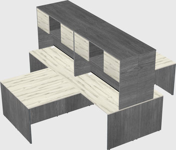 Quad l-shaped office desks