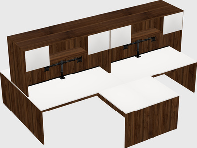 Quad l-shaped office desks