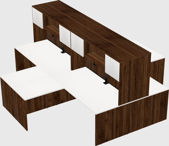 Quad l-shaped office desks