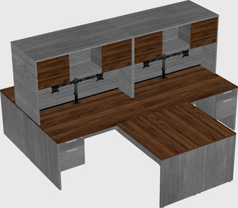 Quad l-shaped office desks