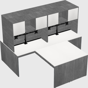 Quad l-shaped office desks