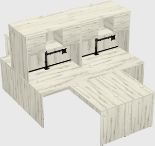 Quad l-shaped office desks