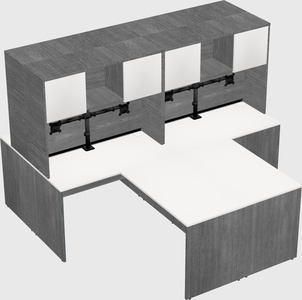 Quad l-shaped office desks