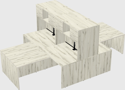 Quad l-shaped office desks