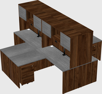 Quad l-shaped office desks