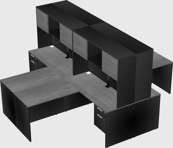 Quad l-shaped office desks