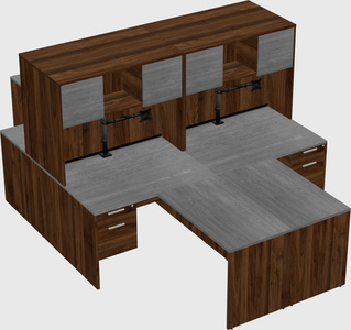 Quad l-shaped office desks