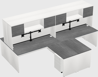 Quad l-shaped office desks