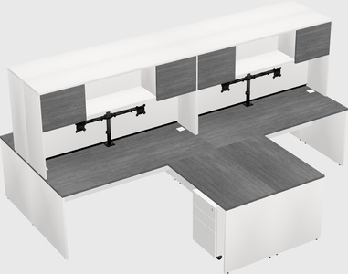 Quad l-shaped office desks