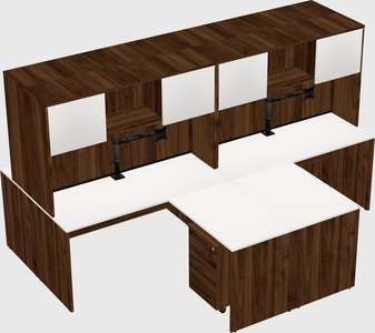Quad l-shaped office desks