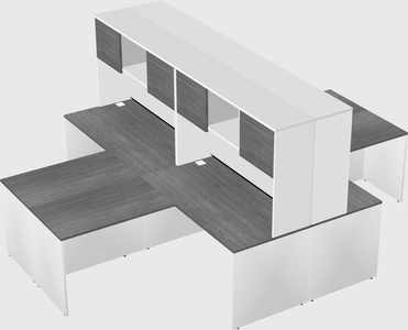 Quad l-shaped office desks