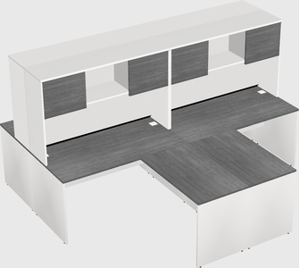 Quad l-shaped office desks