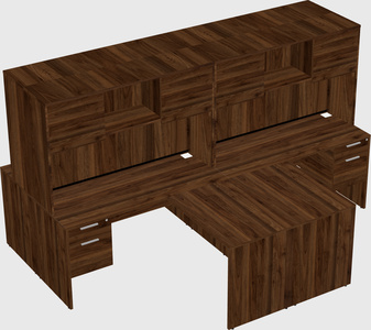 Quad l-shaped office desks