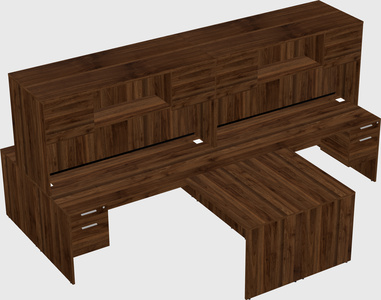 Quad l-shaped office desks