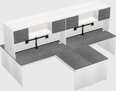 Quad l-shaped office desks