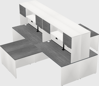 Quad l-shaped office desks